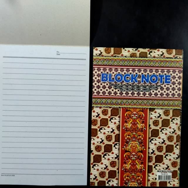 

Block Note Batik Micro Top