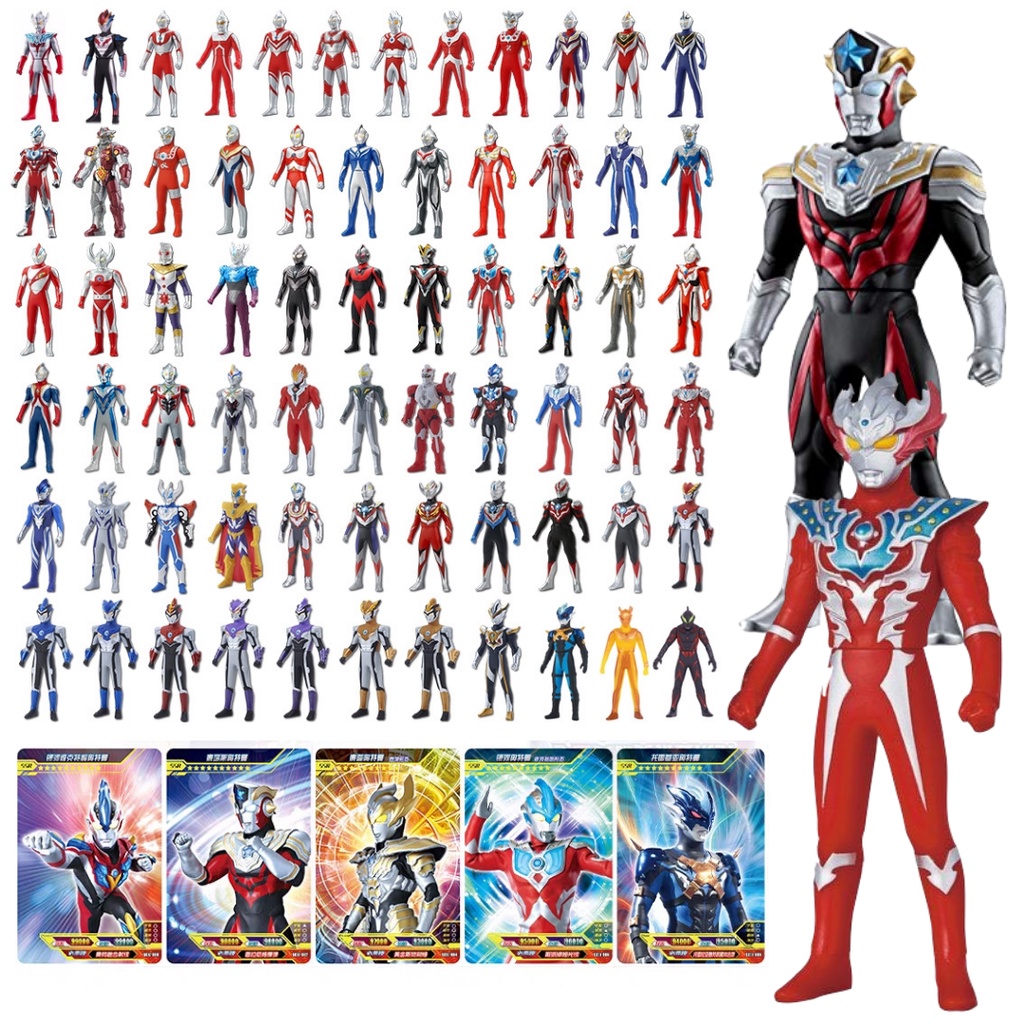 Mainan Robot Ultraman Zero Geed Ginga Trigger 13 cm Blind Box Bonus Kartu