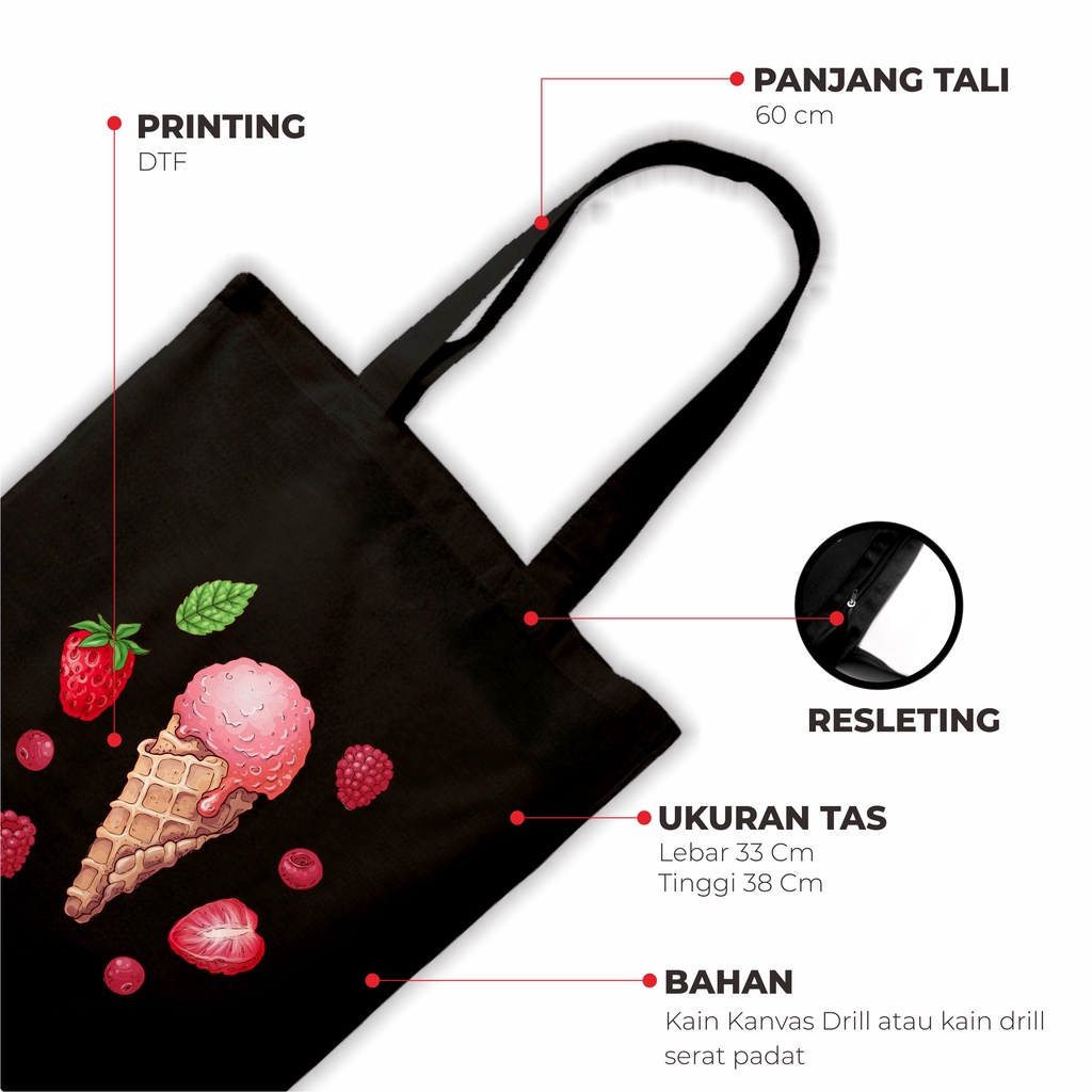 Sevine Totebag Tas Wanita Tote bag Resleting Girl Vintage Retro Aesthetic Colorful Black Series  - VTC1