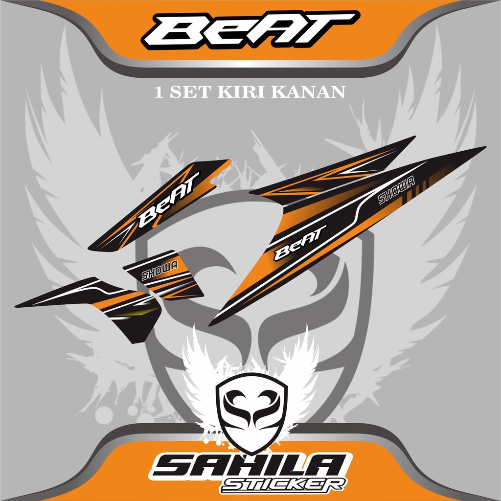 COD STRIPING VARIASI MOTOR / HONDA BEAT KARBU / VARIASI STIKER MOTOR RACING LOOK ORANGE VARIASI