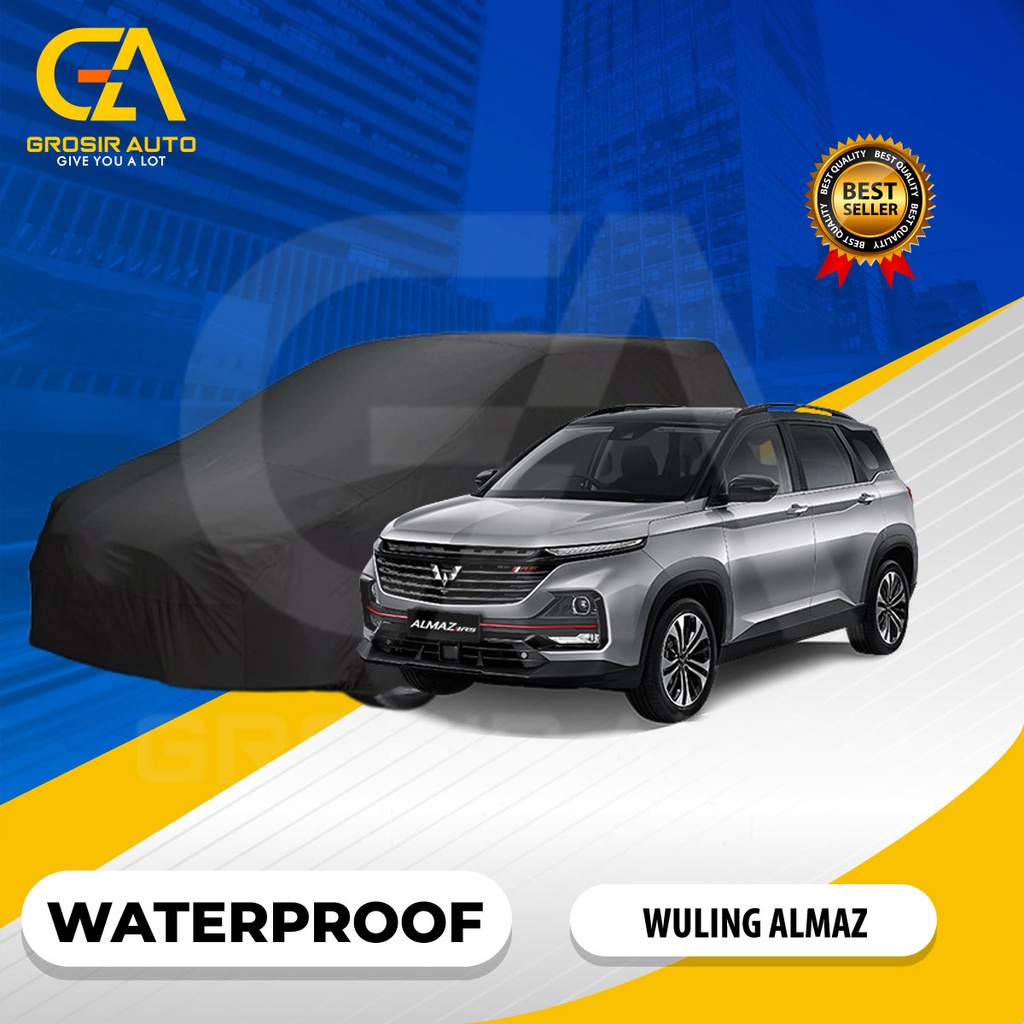 Sarung Body Cover Mobil Hitam /Sarung Penutup Mobil WULING ALMAZ Waterproof