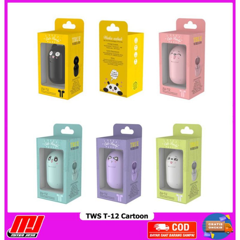 DOGS Inpods TWS-T12 Cartoon Wireless Bluetooth 5.0 HiFi Earphone