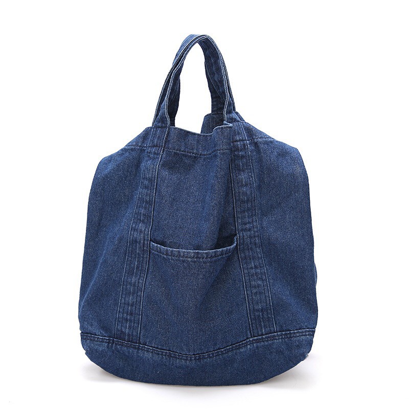 More584 Tas Selempang Sling Denim Wanita Pria Korean Jeans Totebag Plain Casual Polos Import Slingbag