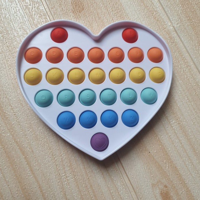 Jual Pop it rainbow hati abc / bulat 