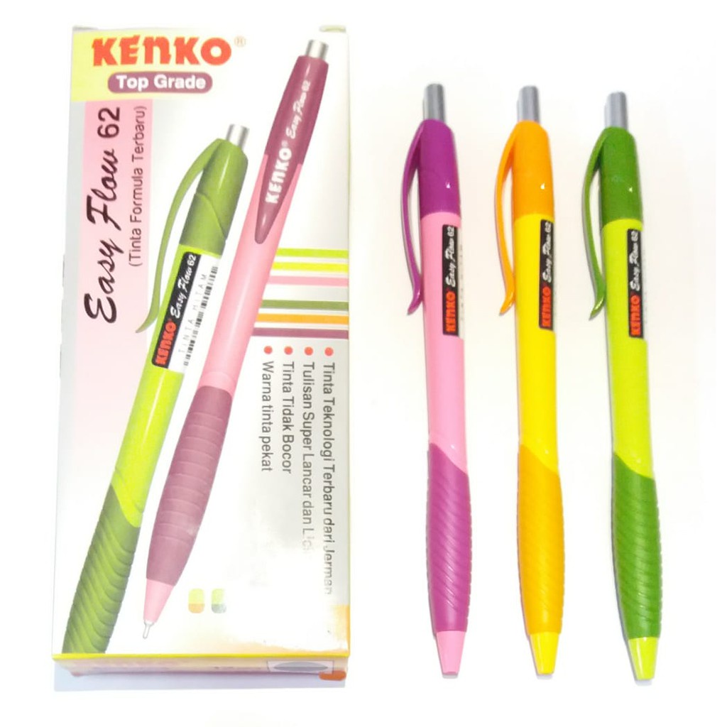 

Pulpen / Pena Kenko Easy Flow 68 Black/ Ballpoint Hitam Original Kenko - 1 pack