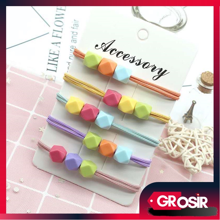 Grosir - F922 (1 PCS) Rubbic Hair Tie / Kuncir Rambut Lucu / Ikat Rambut Bentuk Rubbic / Karet