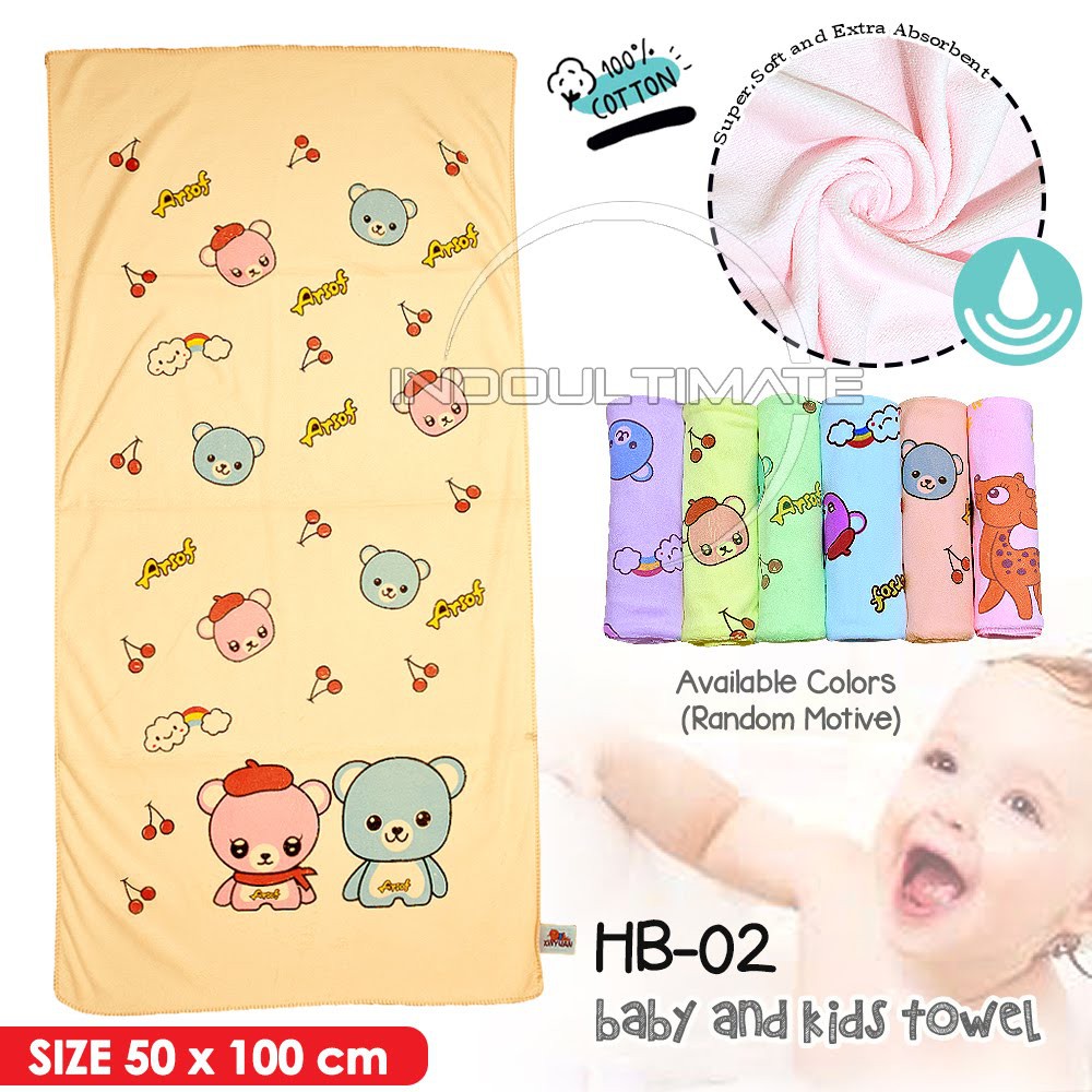 Handuk Bayi Daya Serap TINGGI / Handuk Mandi Anak Baby Towel Lembut HB-02 - RANDOM MOTIF