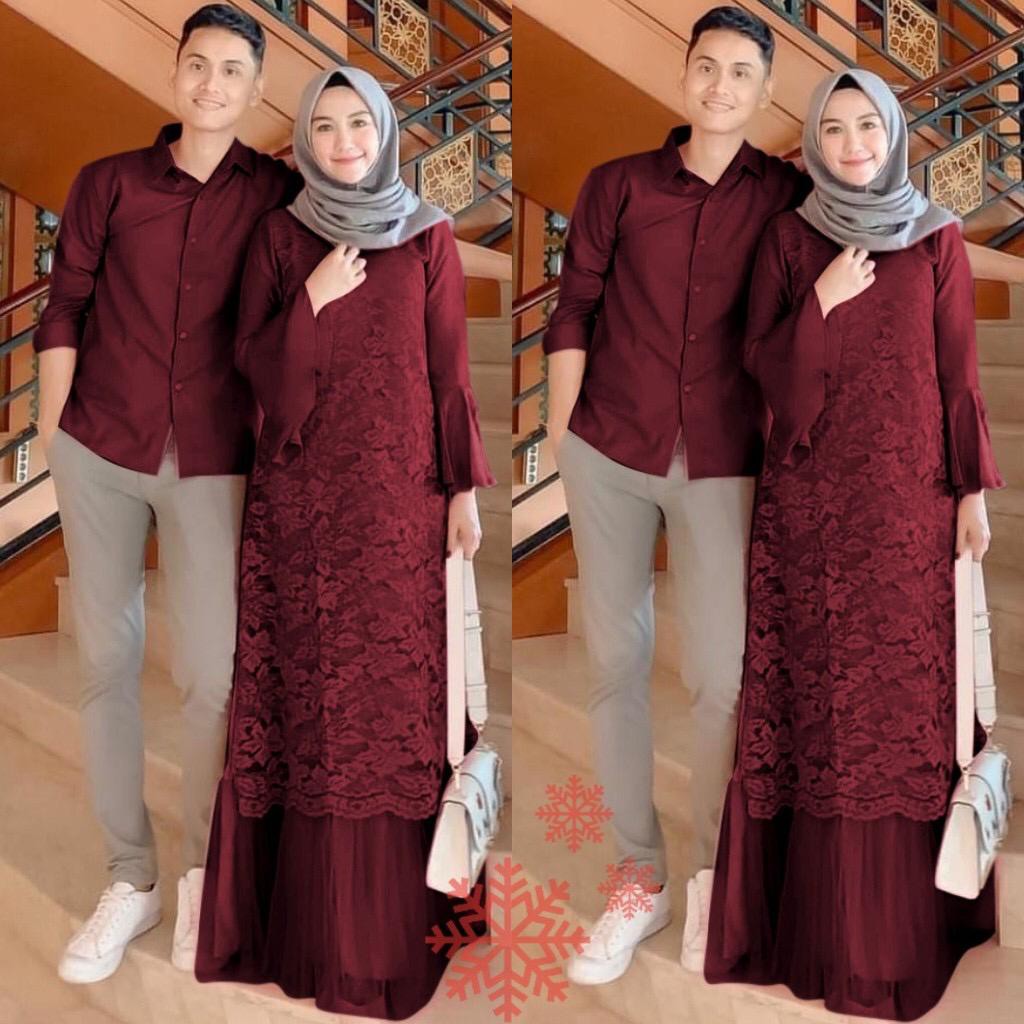 COUPLE GAMIS BRUKAT TULANG CP PELINO PREMIUM