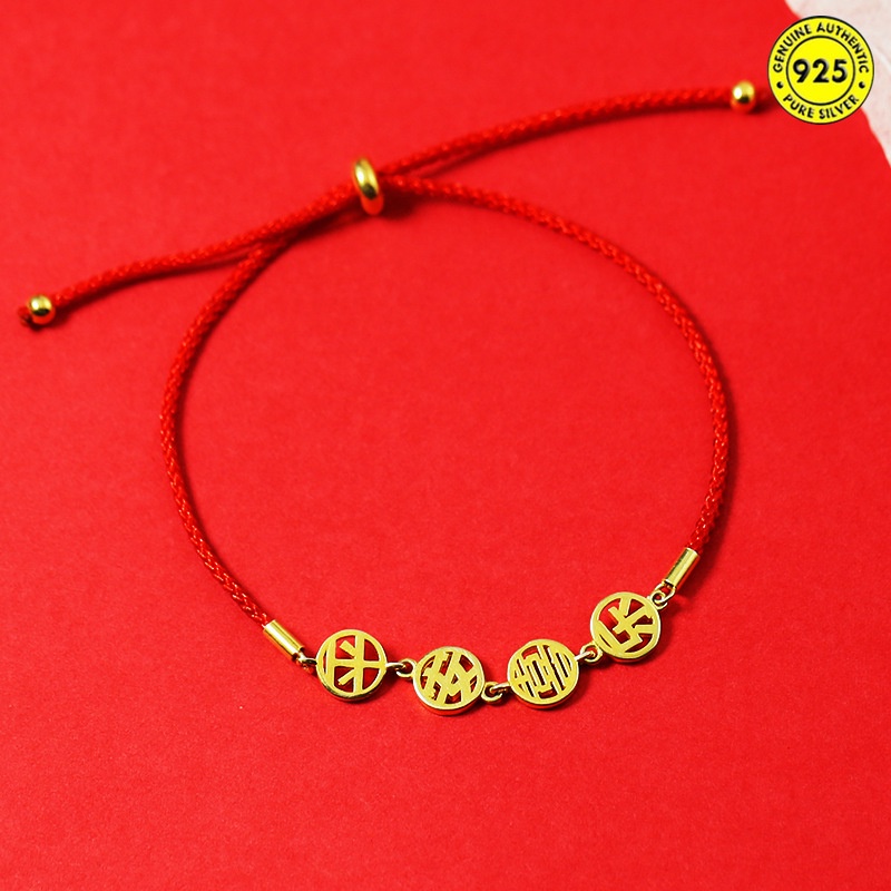 Gelang Tali Warna Merah Gaya China