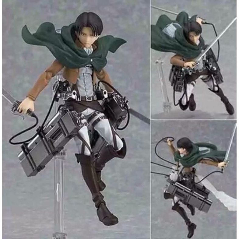 SHF FIGMA ATTACK ON TITAN EREN MIKASA LEVI ACTION FIGURE