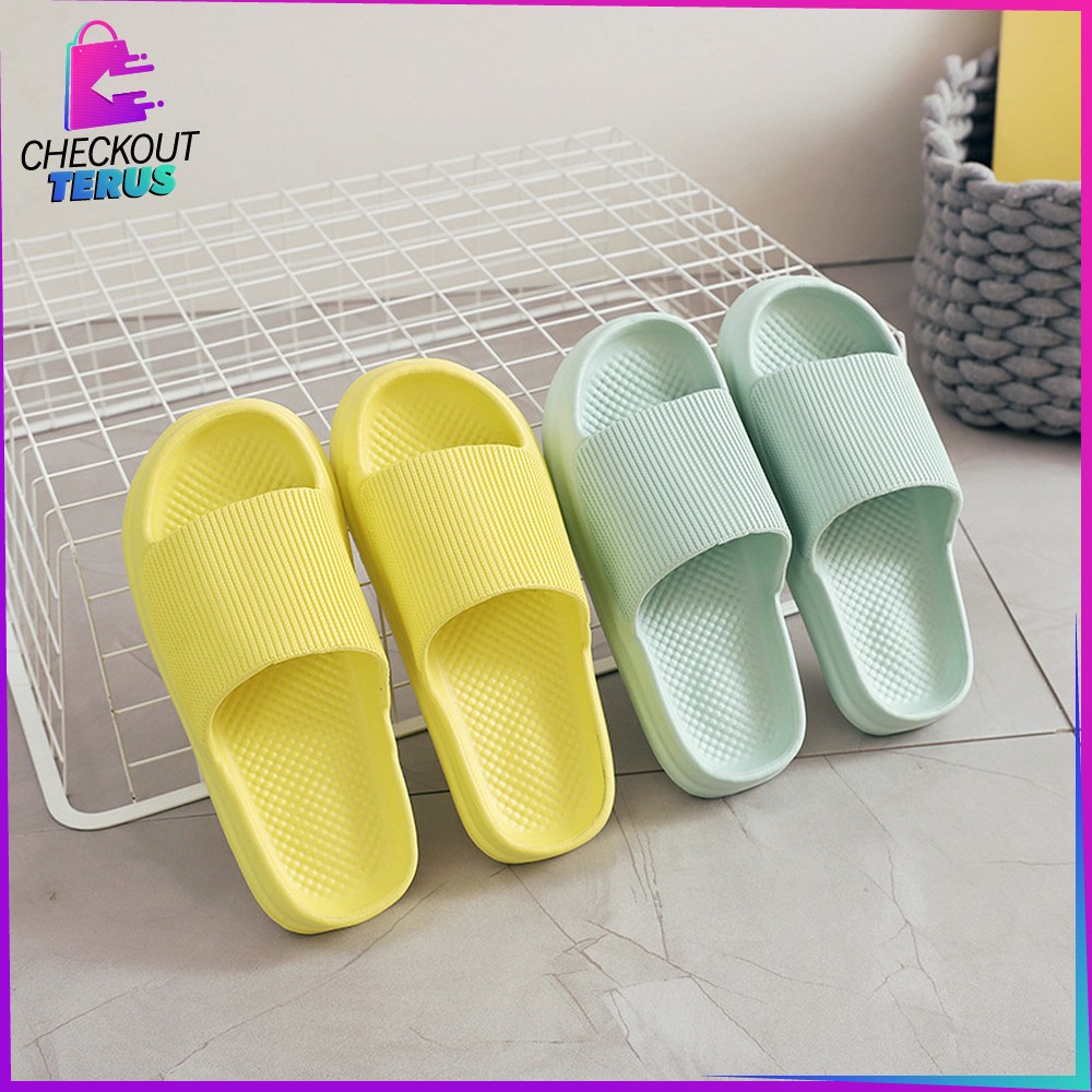 CT S52 Sandal Slop Rumah Hotel Bahan Eva Sendal Karet Kamar Mandi Empuk Anti Slip Wanita Pria Couple