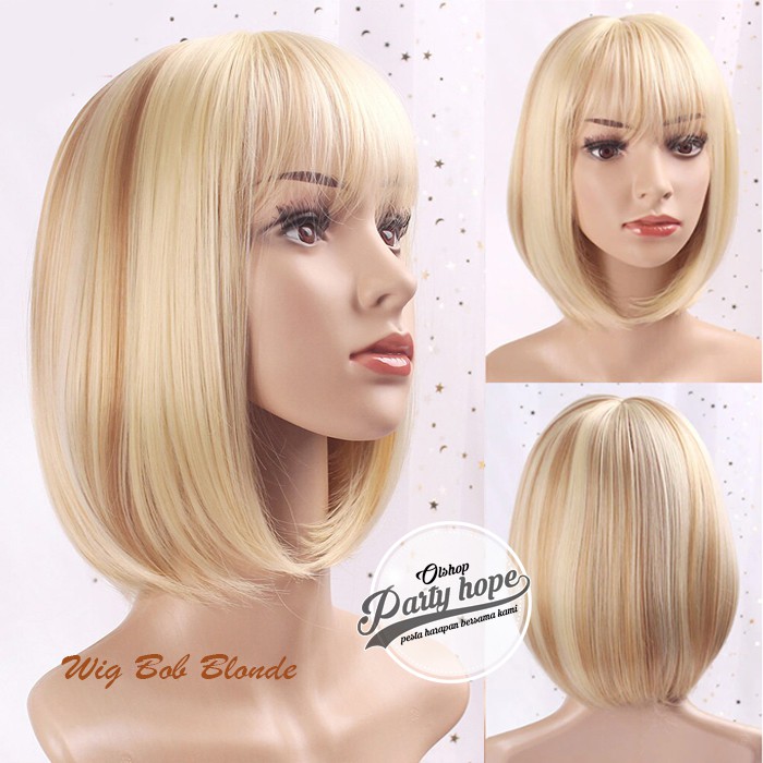 WIG Bob / Wig poni Pendek / Rambut palsu bob murah / Wig bob blonde