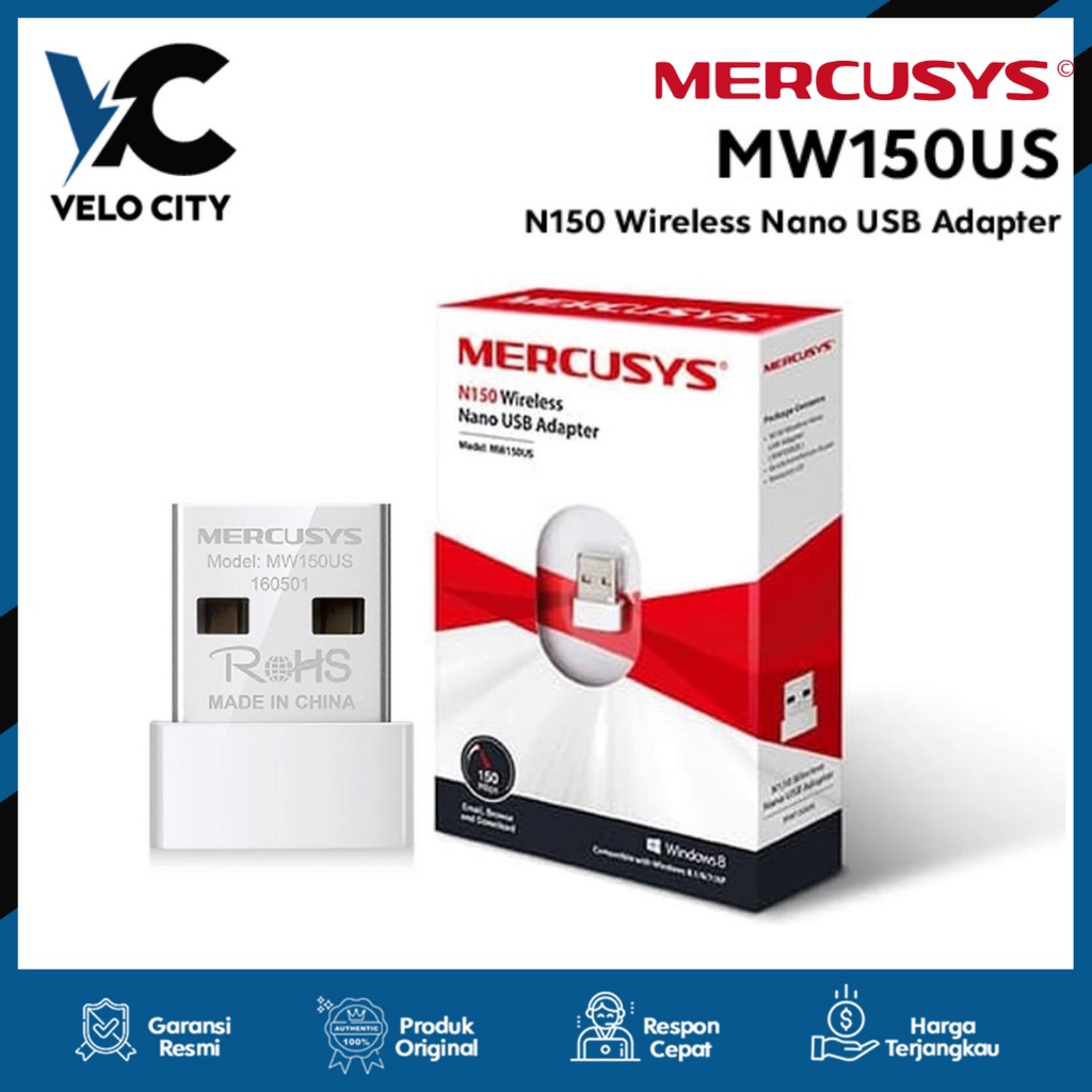 Mercusys MW150US N150 Wireless Nano USB Adapter Garansi Resmi 1 Tahun