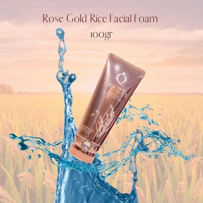 PROMO BUY 1 GET 1  EXP 2025-11-29 QQ 27’s ROSE GOLD RICE FACIAL FOAM 100ML ORIGINAL  BUY2 GET1 sisa 