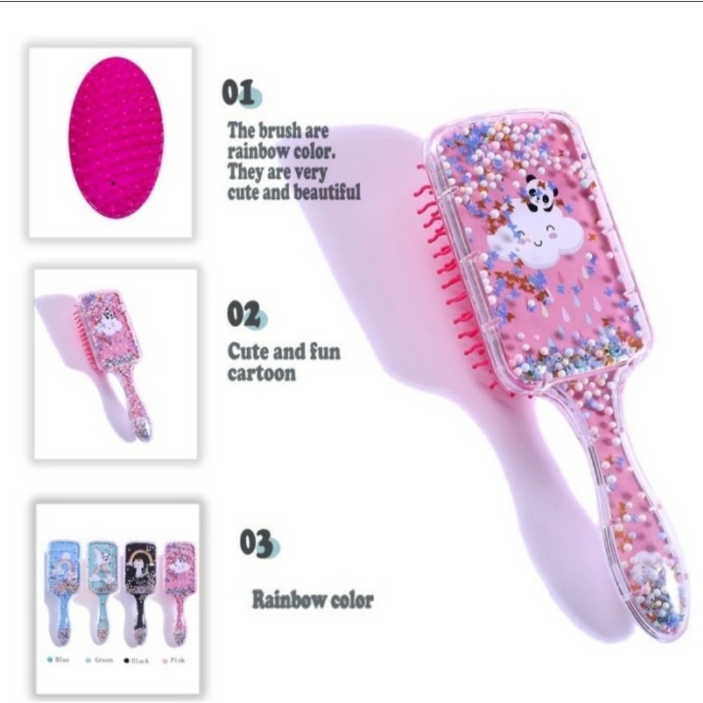 SPRINKLE COMB Sisir Sikat Anti Rontok Paddle Brush Ala Korea karakter