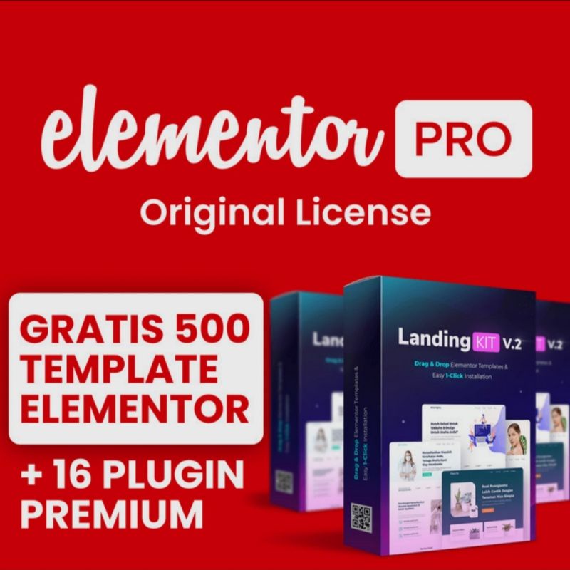 [PAKET] ELEMENTOR PRO + 500 TEMPLATE ELEMENTOR LANDING KITS ORIGINAL LIFETIME