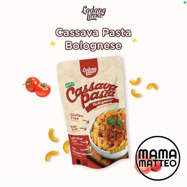 Ladang Lima Cassava Pasta Mac n Cheese 115gr / Bolognese 155gr / Fusili 100gr / BANDUNG