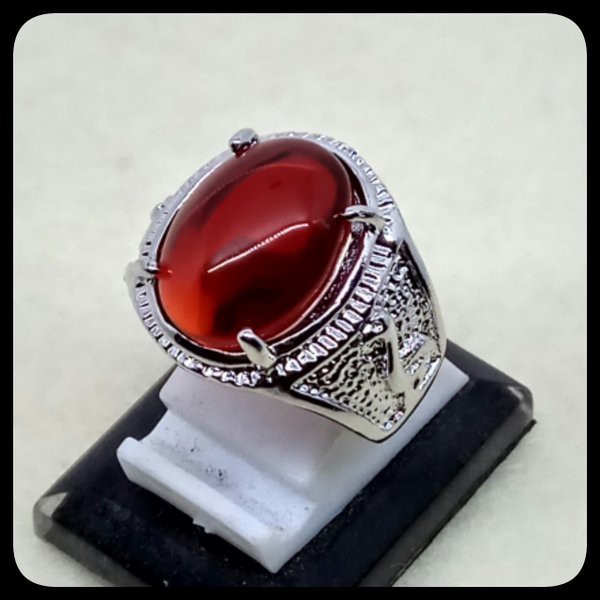CINCIN BATU AKIK PERMATA MERAH SIAM SIZE KANTORAN TERMURAH !!!