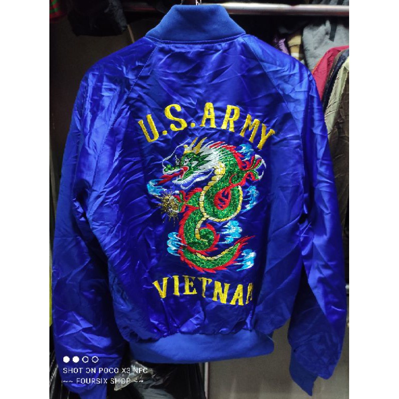 Jaket Sukajan Bordir Naga Import Bukan Printing