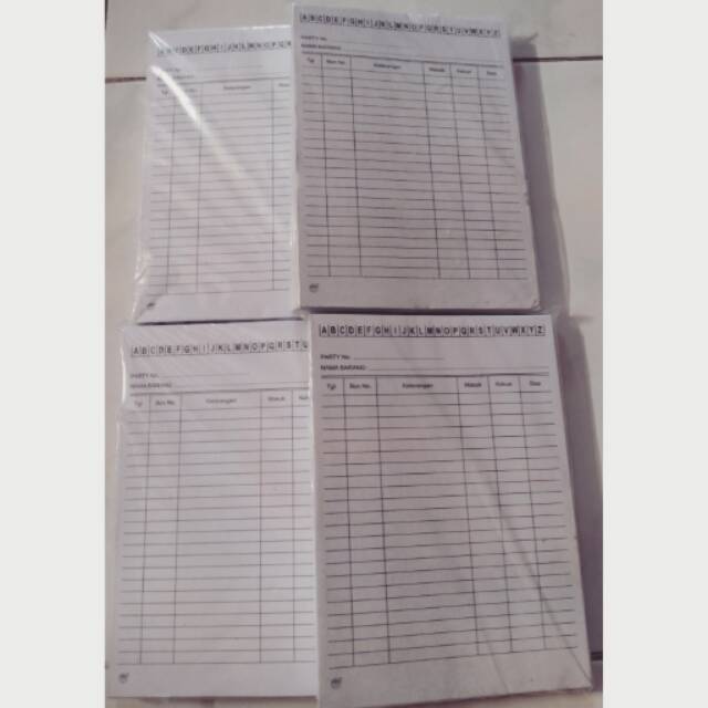 

Kartu Stok Persediaan Putih Kecil / Stock Card