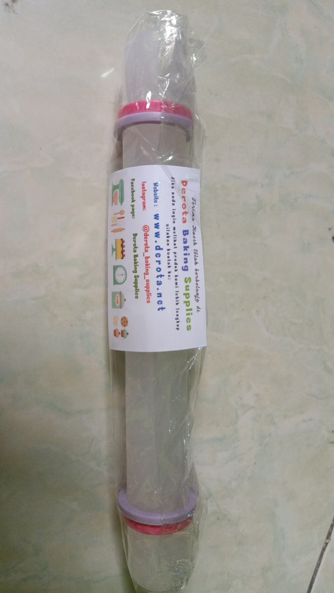 Silikon Rolling Pin Alat Gilas Adonan Gilasan Fondant