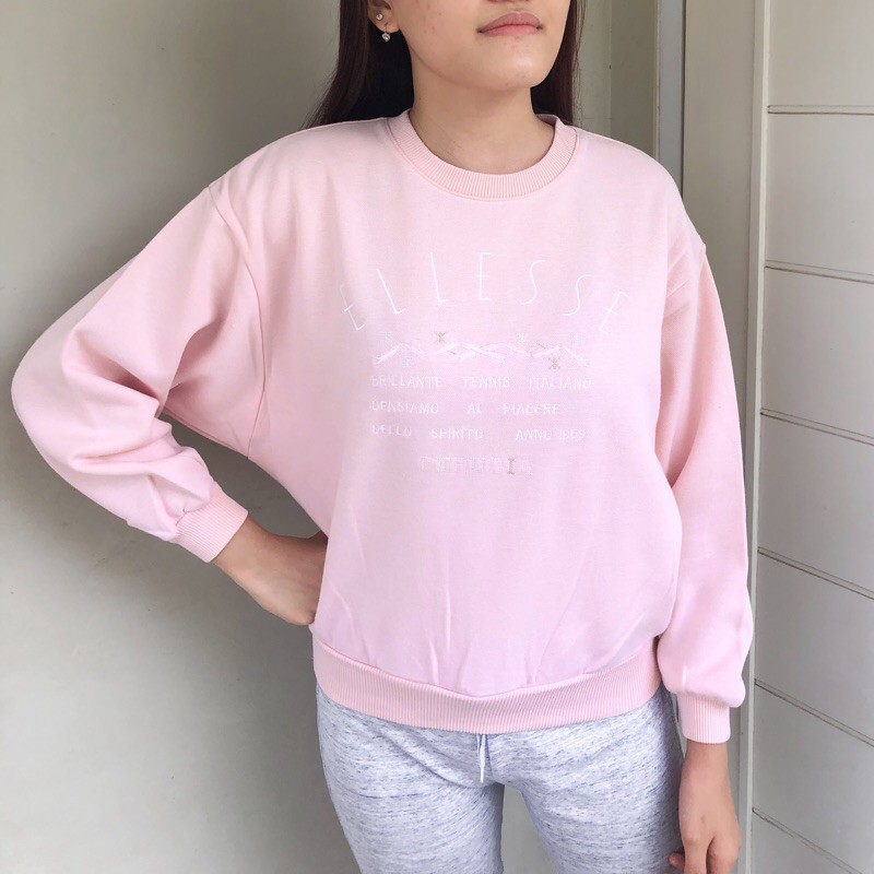 Ellesse Women Pink Crewneck Sweater Original Jepang