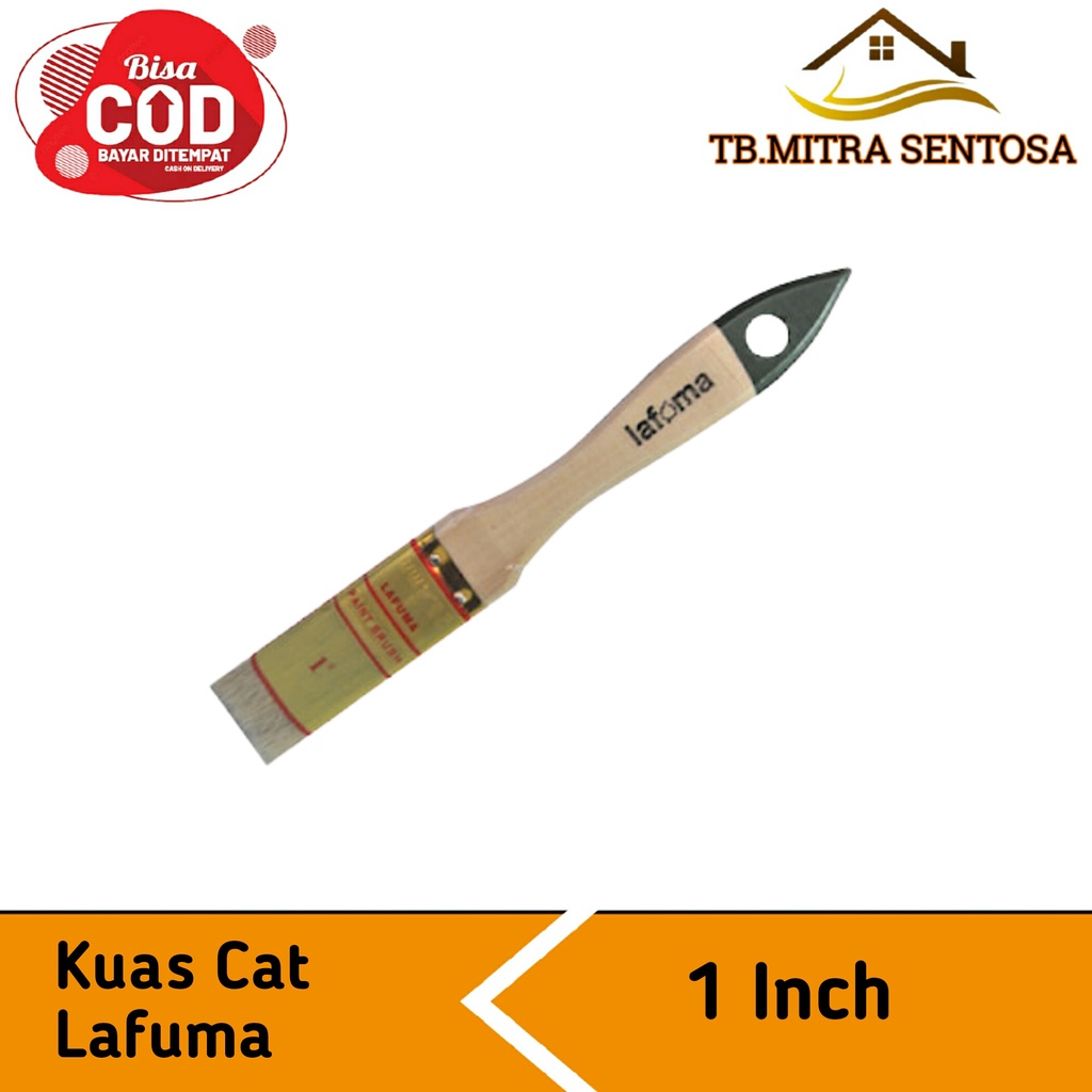 

Kuas cat gagang kayu 1 inch paint brush tembok kayu besi tebal original merk lafuma