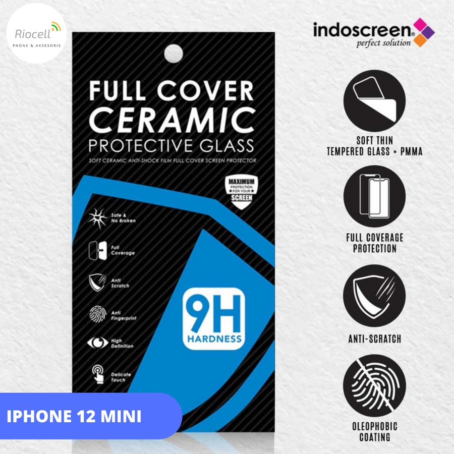 Tempered Glass Ceramic iPhone 12 Mini Indoscreen Anti Pecah