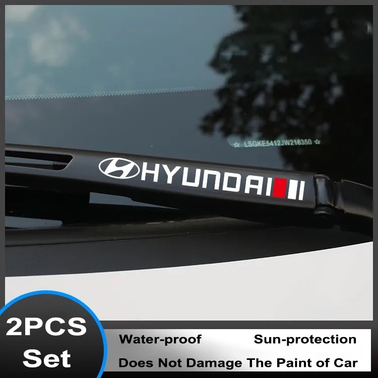 2pcs Stiker Wiper Kaca Depan Belakang Mobil Untuk Hyundai Creta Ix25 Tucson Stereo Santa Knoa Solaris Ix35