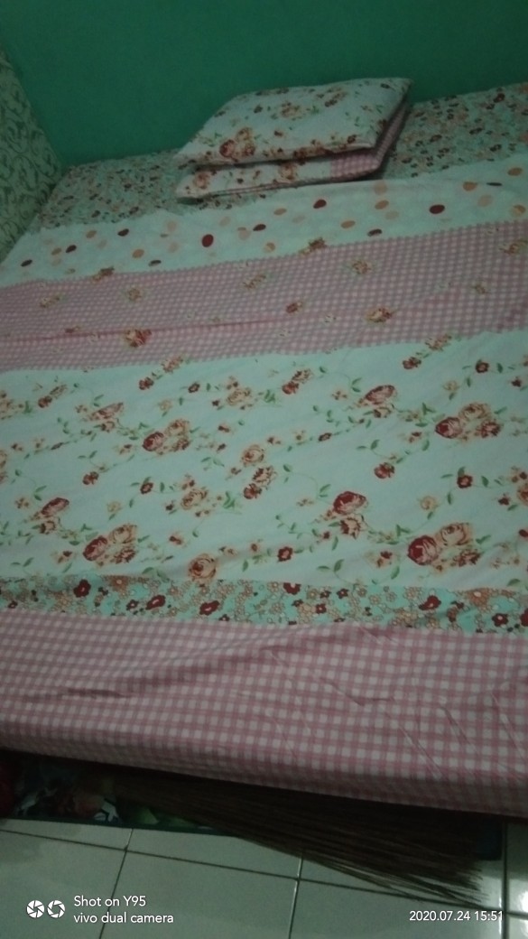 Sprei Bagus Motif Green Leaf