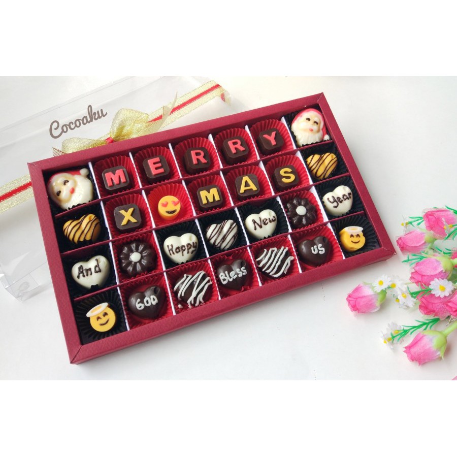 

Cokelat natal / bingkisan natal / hampers natal (box mika 28 sekat)