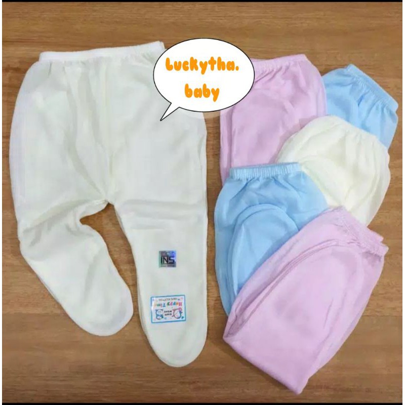 3pcs celana bayi panjang polos tutup kaki &amp; buka kaki happy Time / celana bayi/celana happy polos