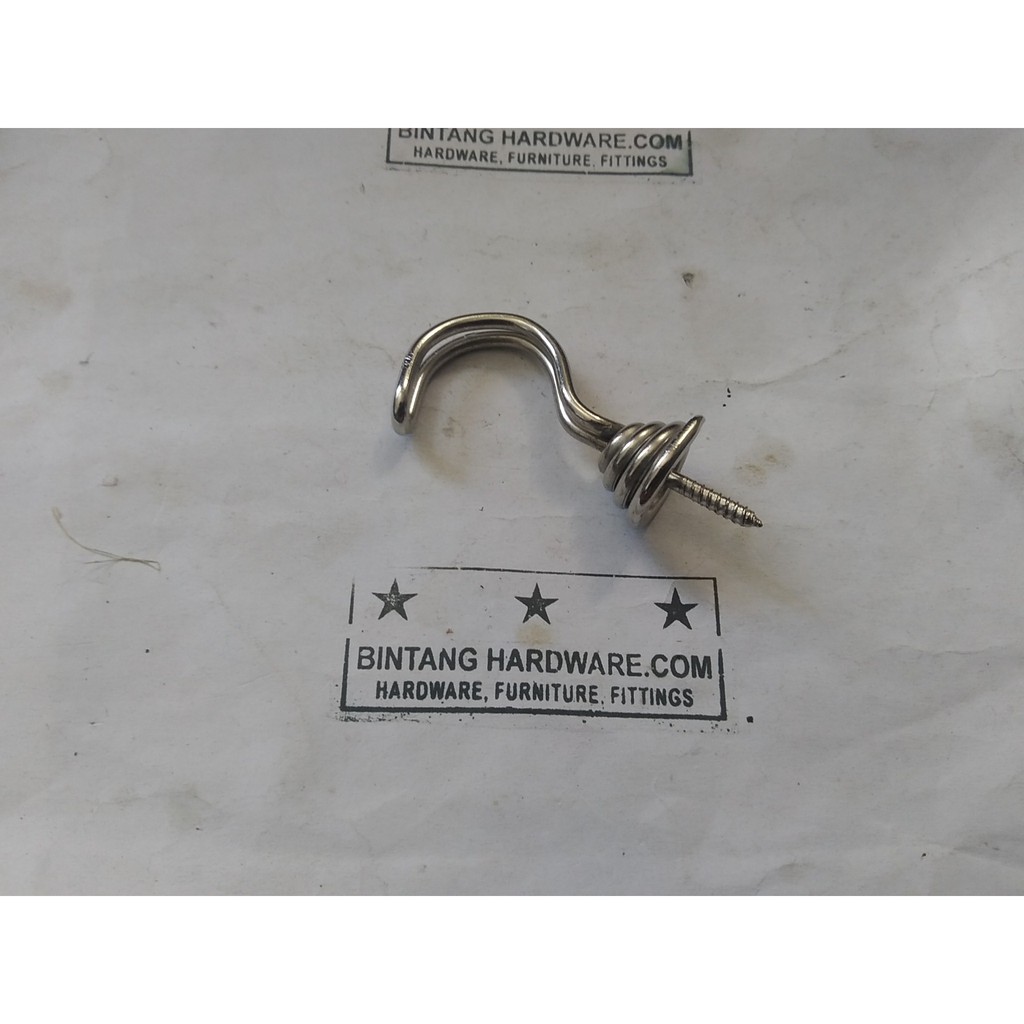 Capstock Ulir Cantolan Gantungan Baju Pakaian Kapstok Besi Skrup Tanda Tanya Hook Bar Murah