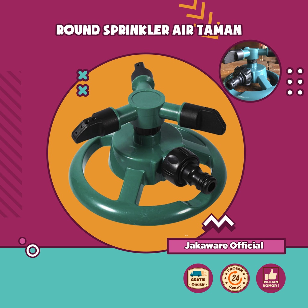 ROUND SPRINKLER AIR TAMAN 360 DERAJAT SET IRIGASI ALAT PENYIRAM PUTAR TANAMAN TAMAN LAPANGAN PEKARAN