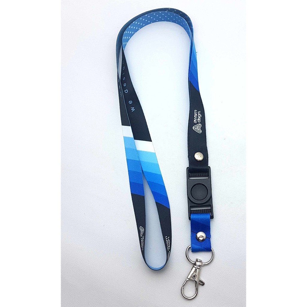 cetak lanyard sublim 1,5cm 2muka / tali idcard print 1,5cm / pita printing full color nametag id