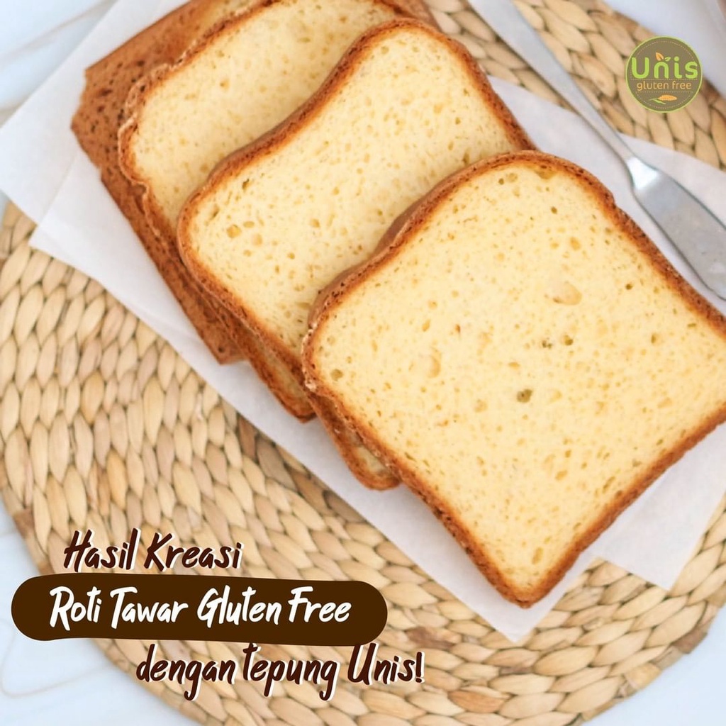 UNIS Gluten Free Tepung White Bread Roti Tawar 500 g Halal