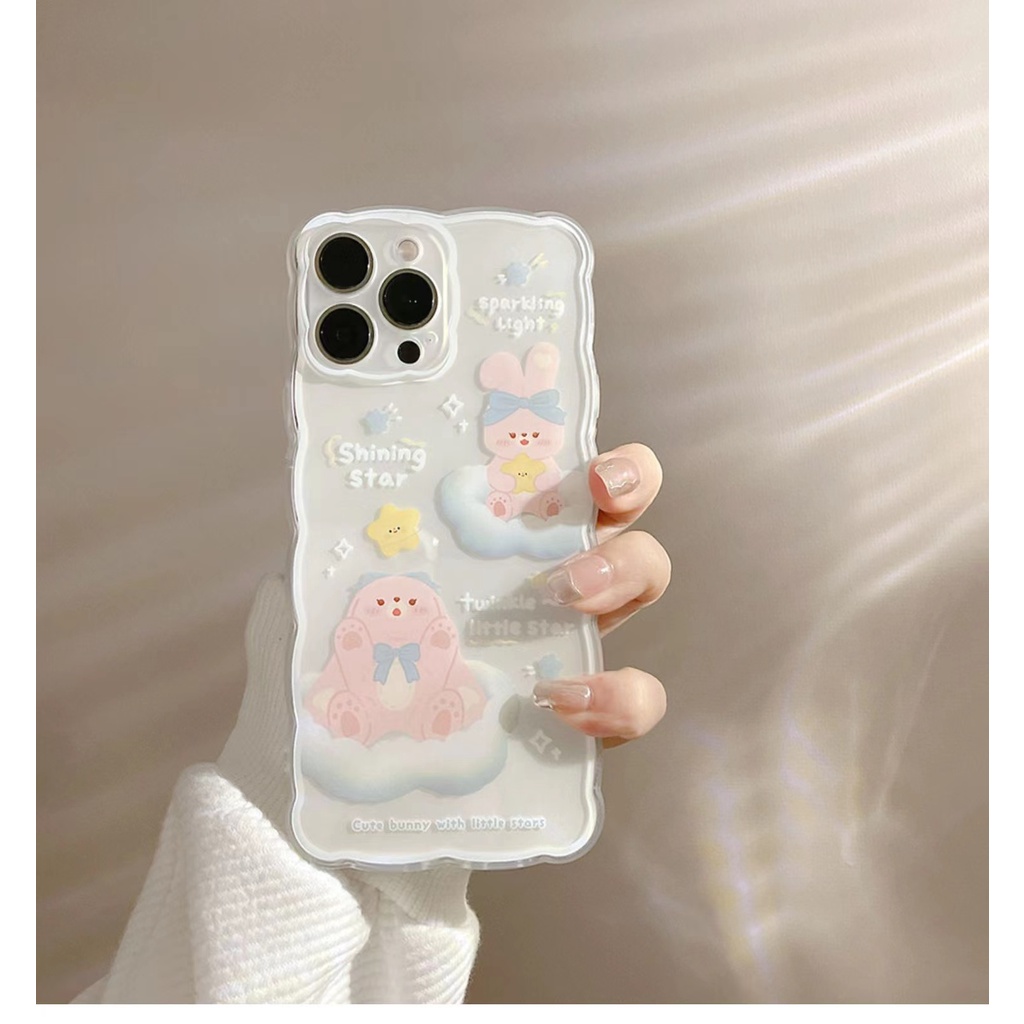 Soft Case Silikon TPU Transparan Motif Kelinci Untuk IPhone 13 12 Mini 11 10 Pro XS Max X XR 8 7 6 6S Plus SE 2020