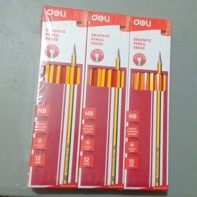 

Pensil / Pencil Kayu HB Dengan Penghapus 12 Pcs Deli