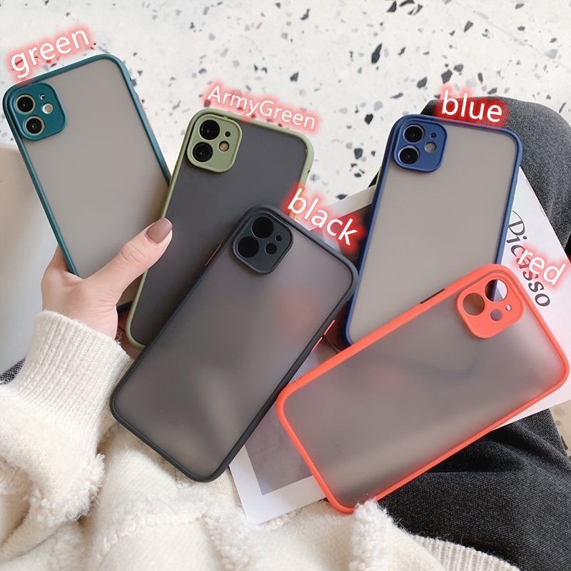 Frosted feel TPU soft edge plastic hard case iPhone 11 Pro Max X XR XS Max SE2 casing i6 i7 8 Plus Hard Case