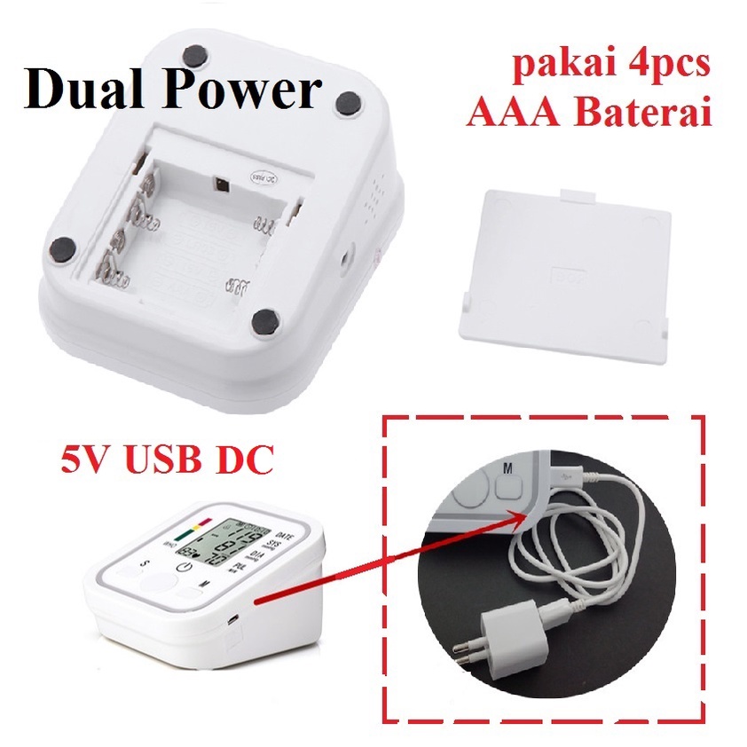 Tensimeter Tensi Meter Pengukur Tekanan Blood Pressure Monitor Portable Digital Darah Alat LCD Besar