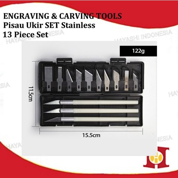 Alat Pisau Ukir Pahat Sayat Kayu Kulit Acrylic IC Bonsai Mainan Set