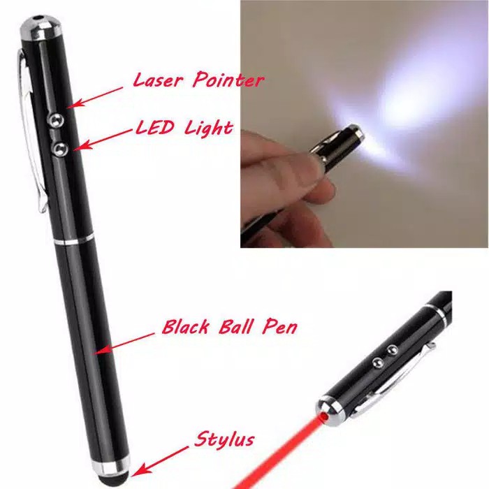 

Pulpen Laser Pointer 4 In 1 Penunjuk Laser Senter Pulpen