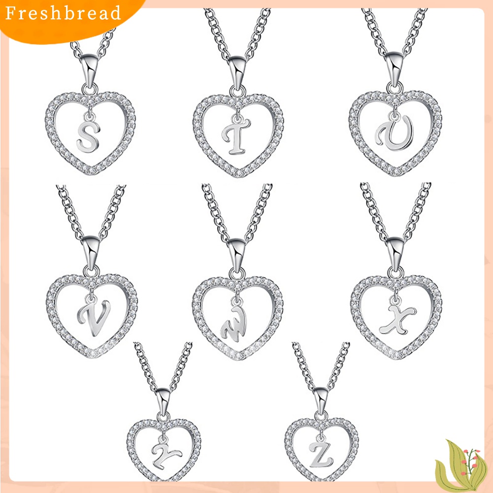 [TERLARIS]Concise Hollowed Heart Alphabet Unisex Necklace Jewelry Neck Chain Pendant Decor