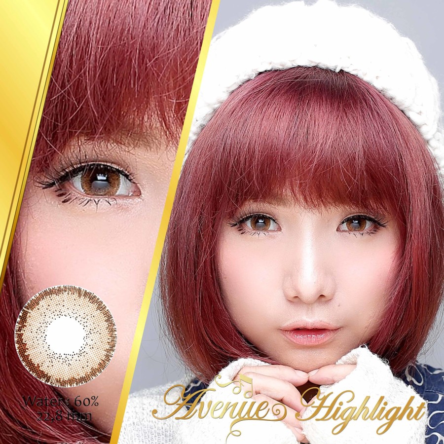 SOFTLENS/LENSA AVENUE HIGHLIGHT BROWN -NORMAL/MINUS / LENSA MATA / SOFTLENS MATA