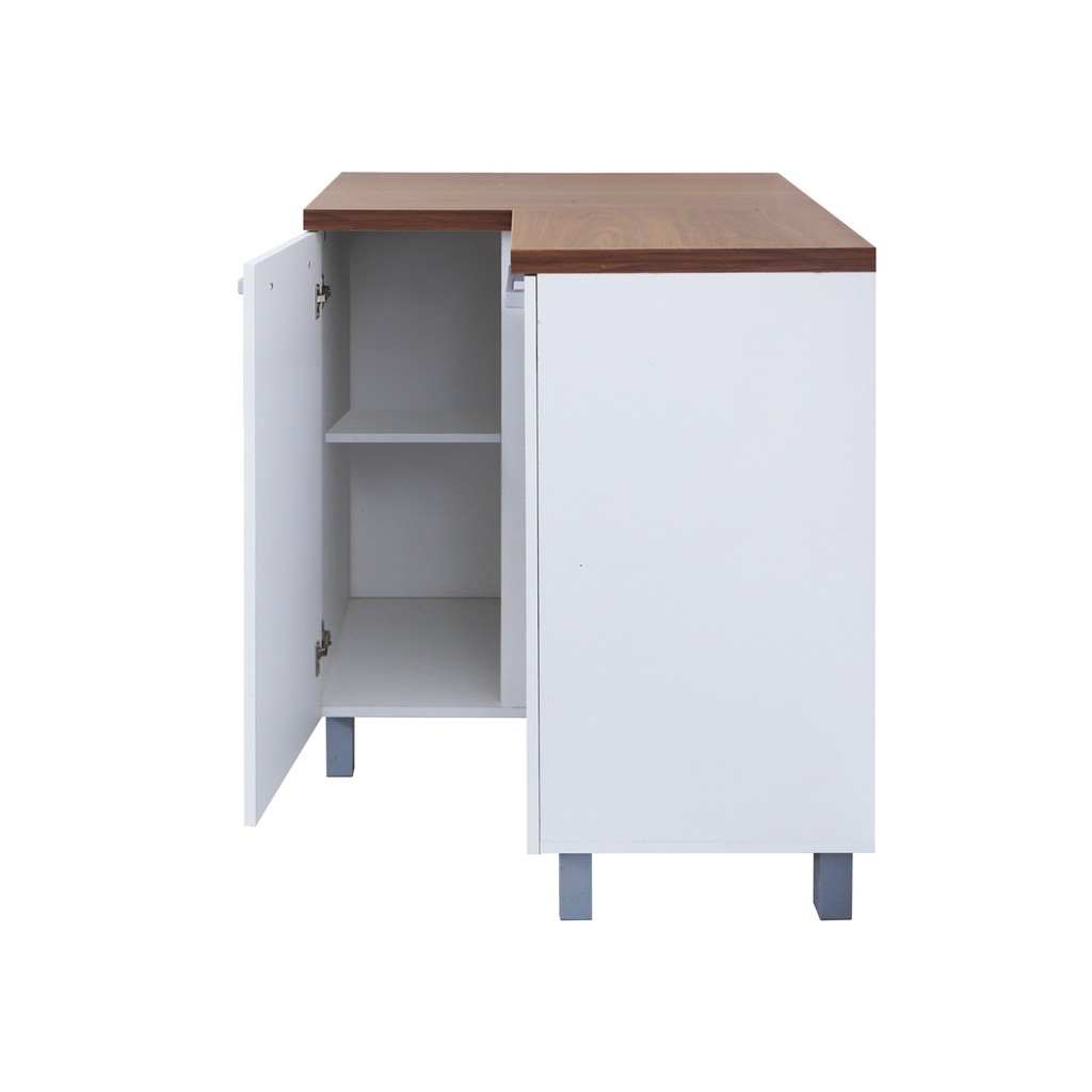 Kirana Kitchen Set Indiana Lemari Kabinet Dapur Rak Dapur Bawah - 2 Pintu  Sudut - Putih