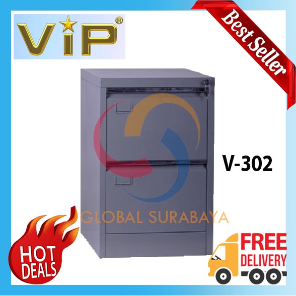 Filling Cabinet Besi 2 Laci by VIP - Lemari Besi V 302