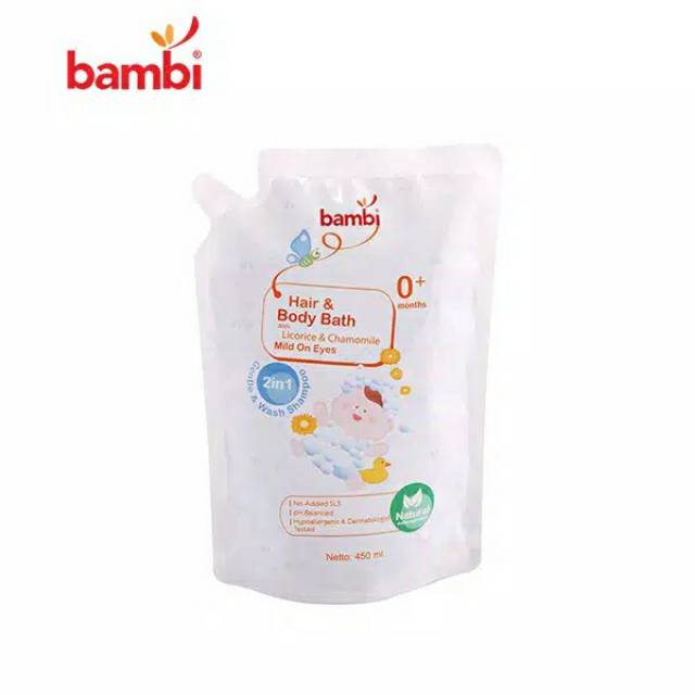 Bambi Hair n Body Bath Refill 450ml - Sabun Shampoo Bayi