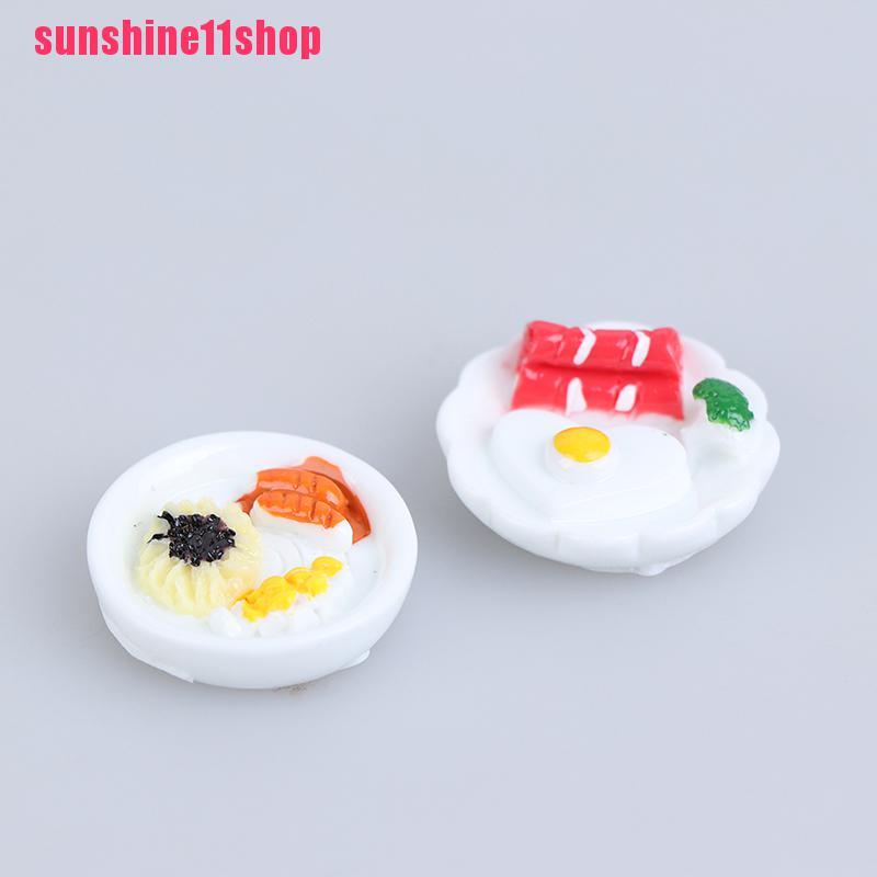 5pcs Miniatur Piring Telur Roti Skala 1: 12 Untuk Rumah Boneka