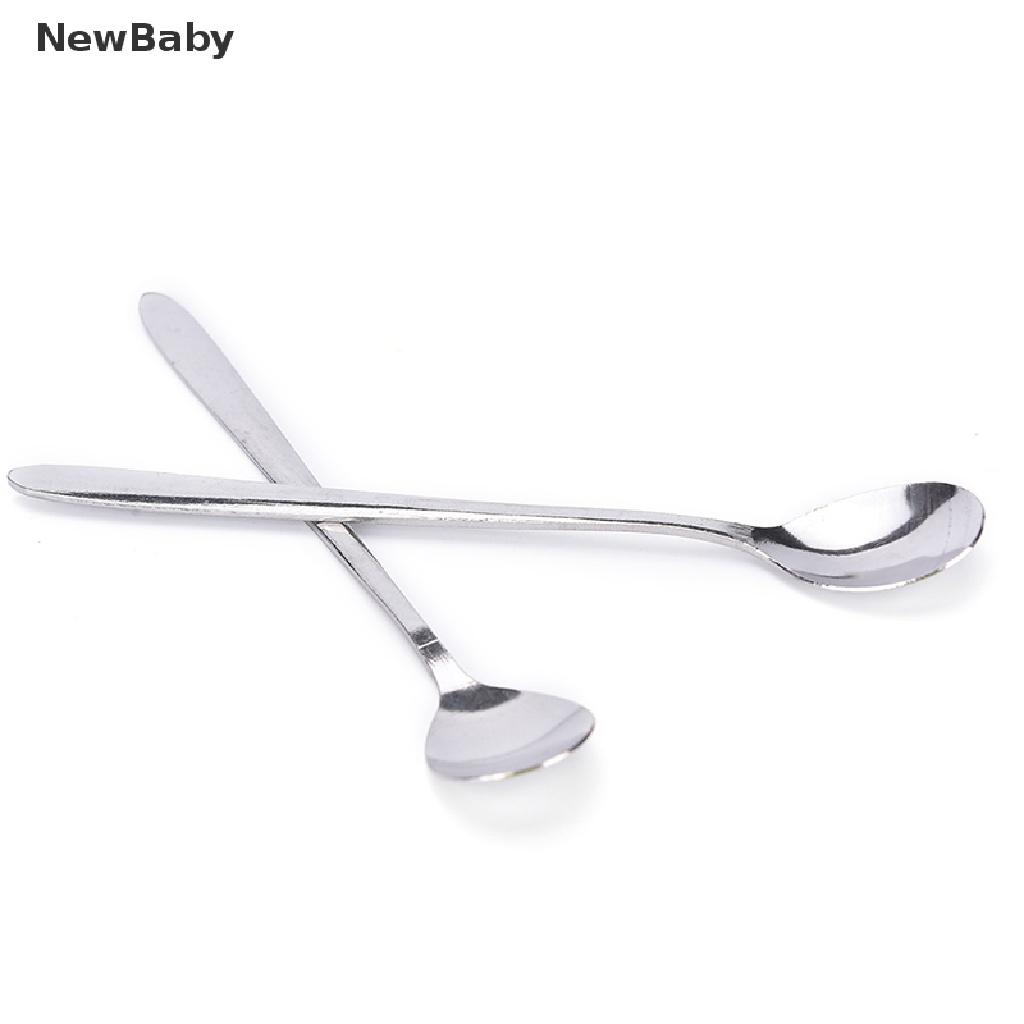 Sendok Tehkopies Krim Gagang Panjang 16cm Bahan Stainless Steel Untuk Bayi