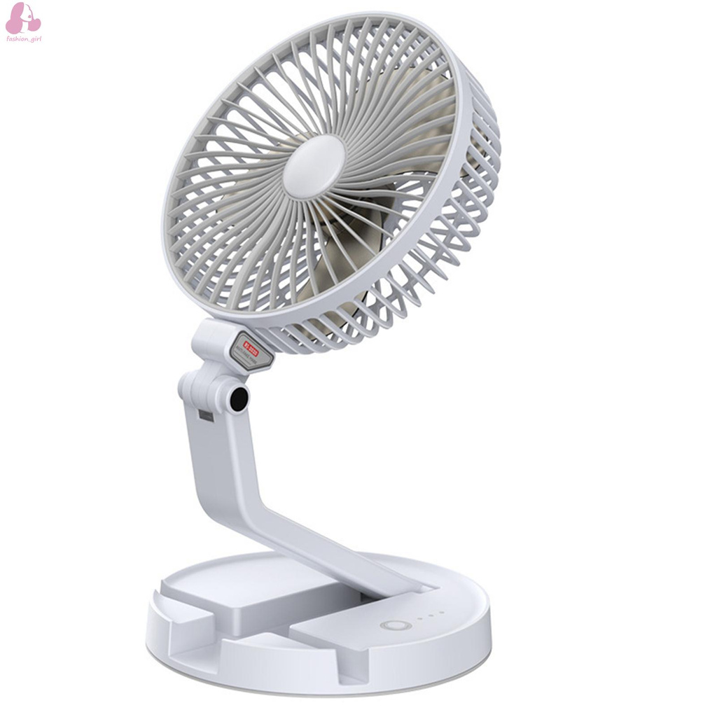 7 Inch Led Desk Fan Cooling 2600mah Rechargeable Foldable Fan Portable 3 Speeds Wall Hanging Fan For Travel Office Home Shopee Indonesia